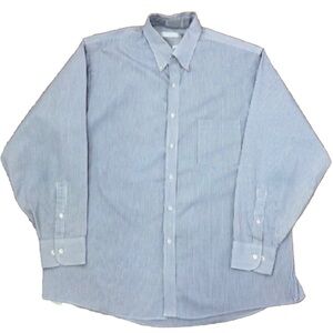 Geoffrey Beene blue and white striped button down. Size 17.5 , 34/35